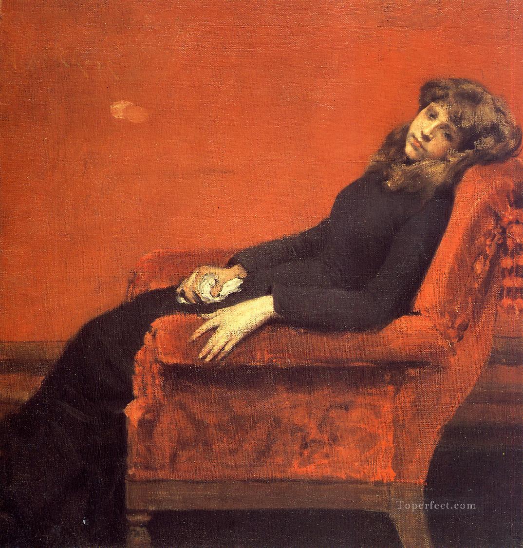 The Young Orphan Study of a Young Girl aka At Her Ease William Merritt Chase Oil Paintings